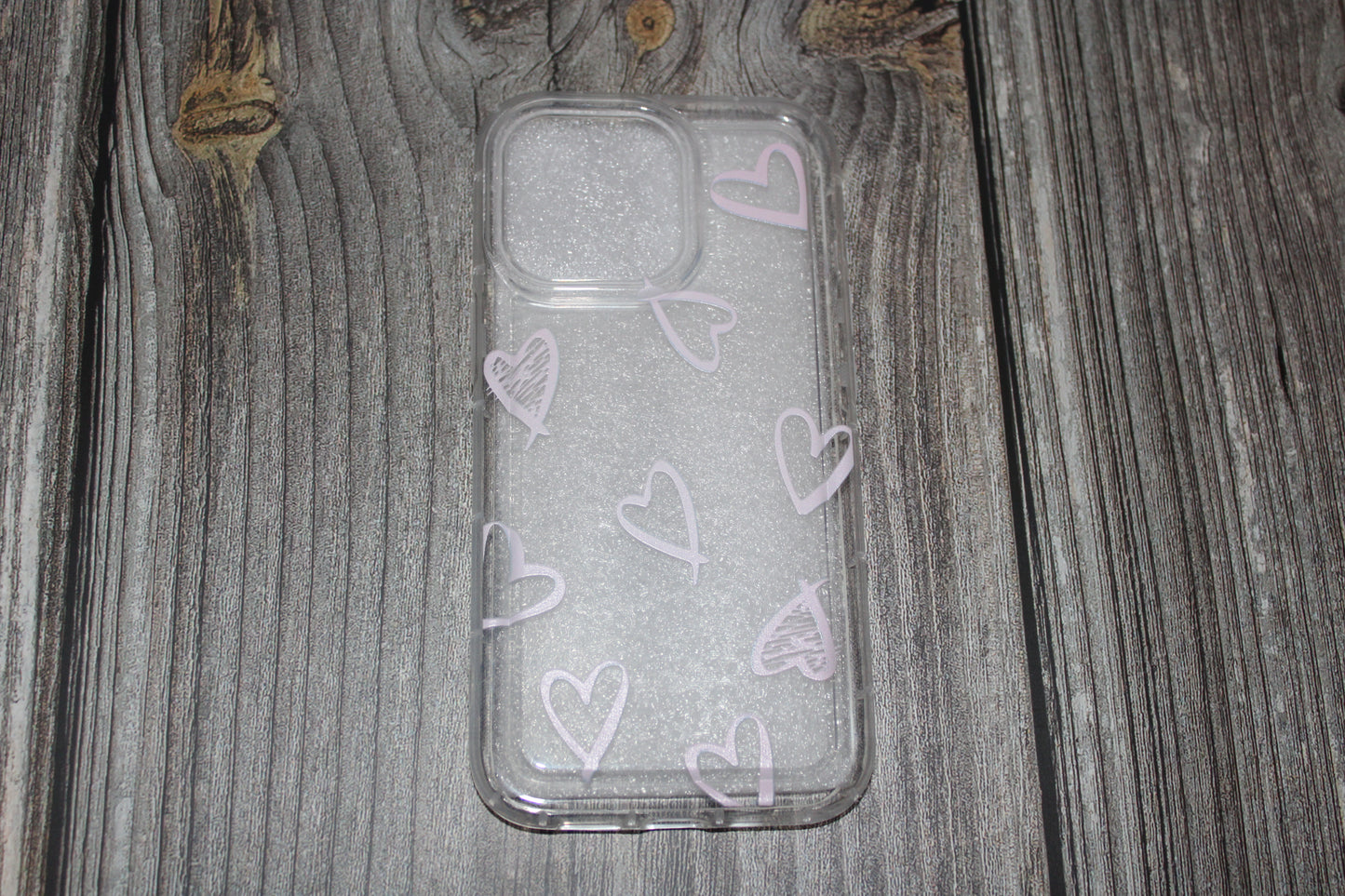 Silicone case | Clear Pink Heart